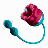 Grandbuŝa Vibrilo 3 en 1 Langoleka Suĉa G-Punkta Vibrilo Kun Vibranta Dildo